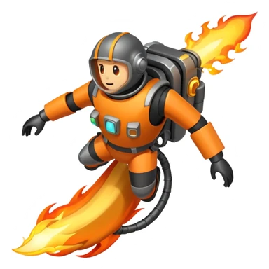 jetpack firing flame sticker