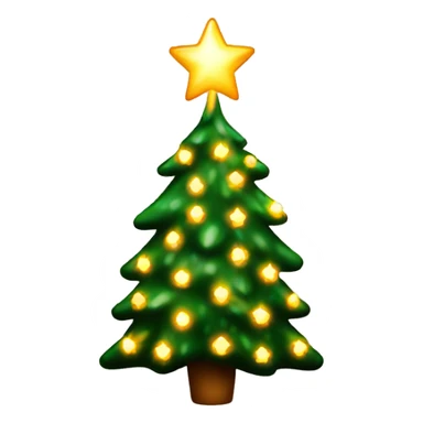 Sparkly warm lit christmas tree sticker