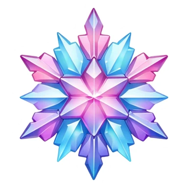 Gradient iridescent Pastel rainbow Pink violet blue crystal star snowflake  sticker