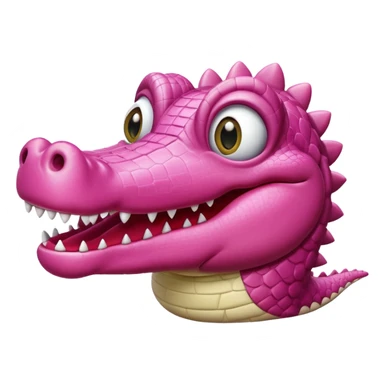 Pink alligator having fun sticker