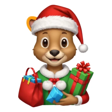 Kangaroo Claus sticker