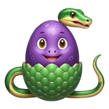 Purple egg with cute snake wrapped around it sticker
