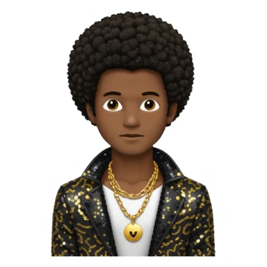Gallant, R&B Singer with dark brown afro hair, black sequin jacket, shirtless with necklace sticker
