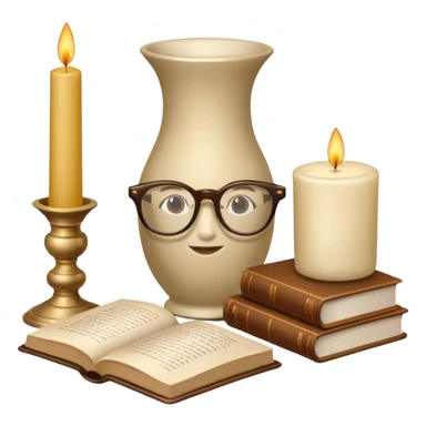 beige aesthetic objects like vase, book, pillow, glasses, and candle sticker