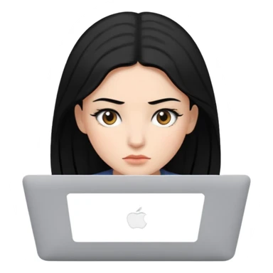 macbook black hair beauty  sticker