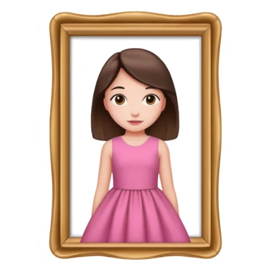 pink girly framed photo of a girl sticker