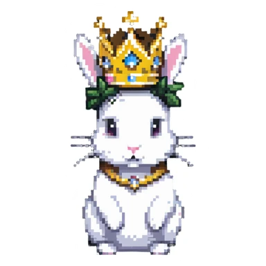 crowned rabbit sticker