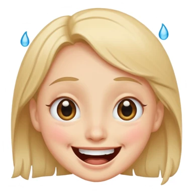 Emoji, laughing face with tears of joy, wide smile, big eyes sticker