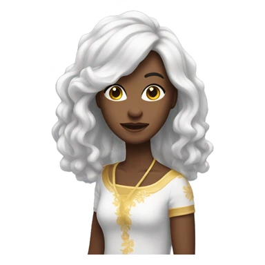 Branco de cabelo cacheado  sticker