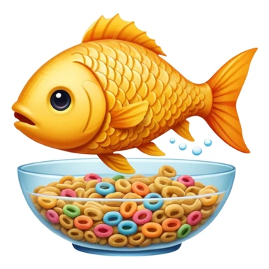 Fish eating cereal sticker