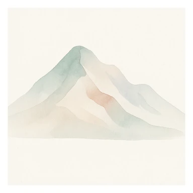 mountain, watercolor art style, soft and painterly sticker