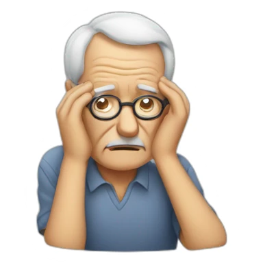 old man with glasses facepalm sticker