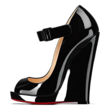 WEDGE heel LOUBOUTIN black PATENT sticker