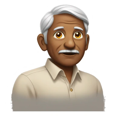 indian grandfather in button up long sleeve shirt sticker