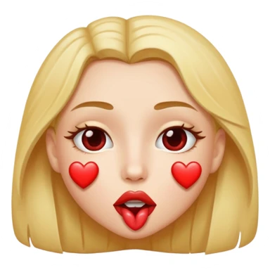 heart kiss face sticker