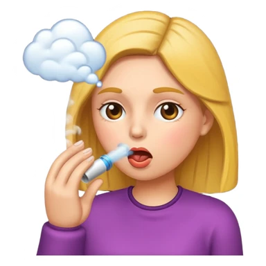 woman blowing sticker