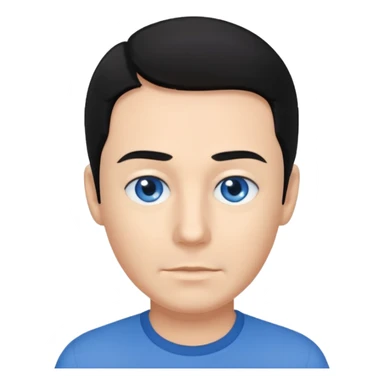 Anthony Field black hair, blue eyes, blue shirt sticker