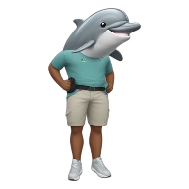dolphin grays in a fanny pack sticker