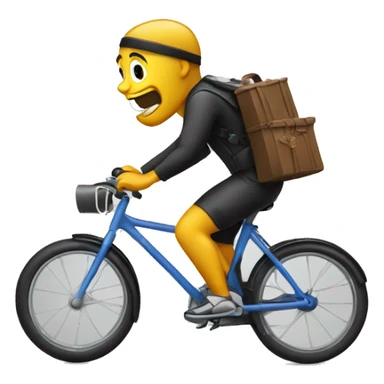 running away from security on bike sticker