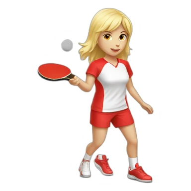 blond-girl-table-tennis-player-in-red-Tshirt sticker