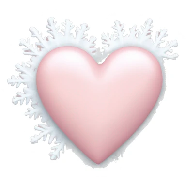 Light pink heart with snowflakes around it ￼ sticker