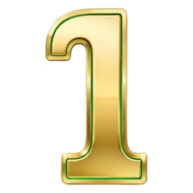 number One in golden and green shadows sticker