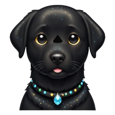Black lab with black sparkly fur sticker