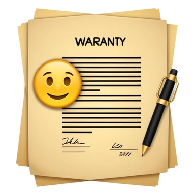 warranty contract golden paper signed, sticker