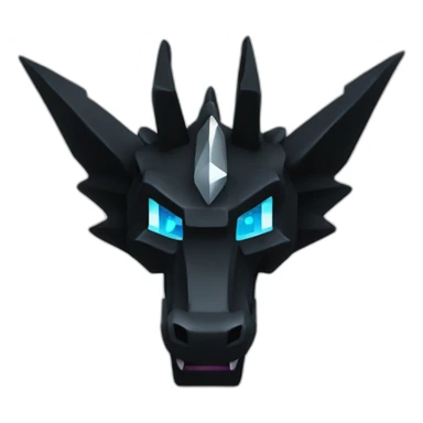 Minecraft Glitter Black Dragon Head With Diamond Horn sticker