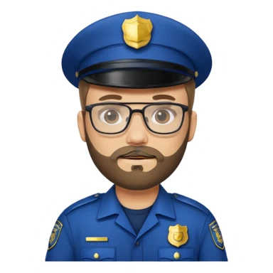 Police officer with glasses and beards(different uniform) sticker