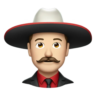  Elon musk eloncho with big mustache and black sombrero mexican hat and Tesla logo red green white Mexican shirt Tesla symbol token sticker