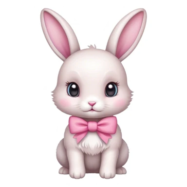 bunny with a pink bow cute small sticker