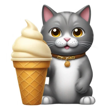A cat holding an ice cream with one hand and an ice tea with the other hand  sticker