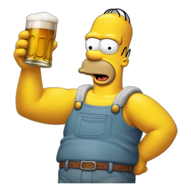 Homer Simpson  qui boit une grosse bière duff sticker