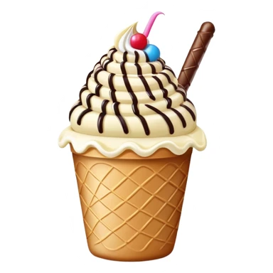 Thai rolled ice cream with colorful toppings in a cup sticker