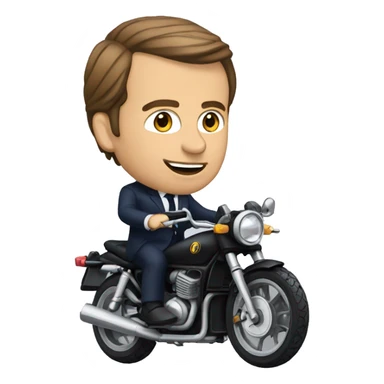 Macron qui fait de la moto sticker