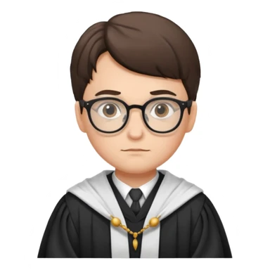 Young judge with glasses and robe sticker