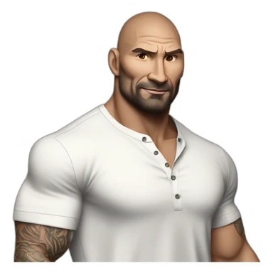 actor dave bautista cartoon wearing henley  sticker