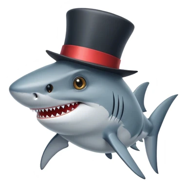 shark with tophat sticker