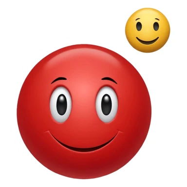 Little red ball with smiley face with text: pallina sticker
