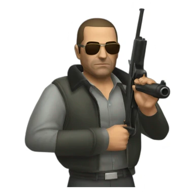 GTA III Italian Mafia man with shotgun sticker