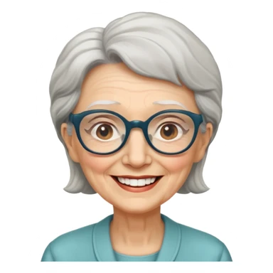 elderly woman with glasses sticker