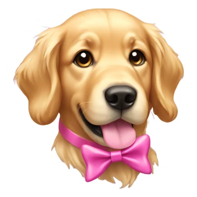 golden retriever with a pink bow sticker
