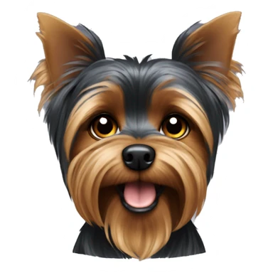 Dark Yorkshire Terrier with hanging ears  sticker