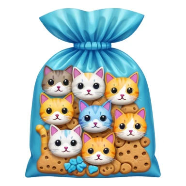 Plastic bag, cat treats sticker