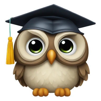 an owl in a graduate cap sticker