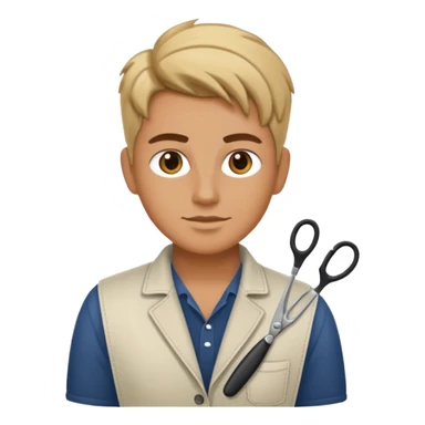 hairstylist with casual clothes sticker