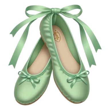 Pale green satin ballet shoes sticker