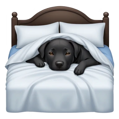 black lab/amstaff dog sleeping under the sheets in bed sticker