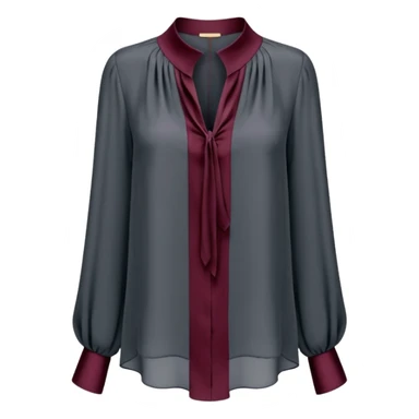 Dark grey and  burgundy luxury style womens blouse sticker